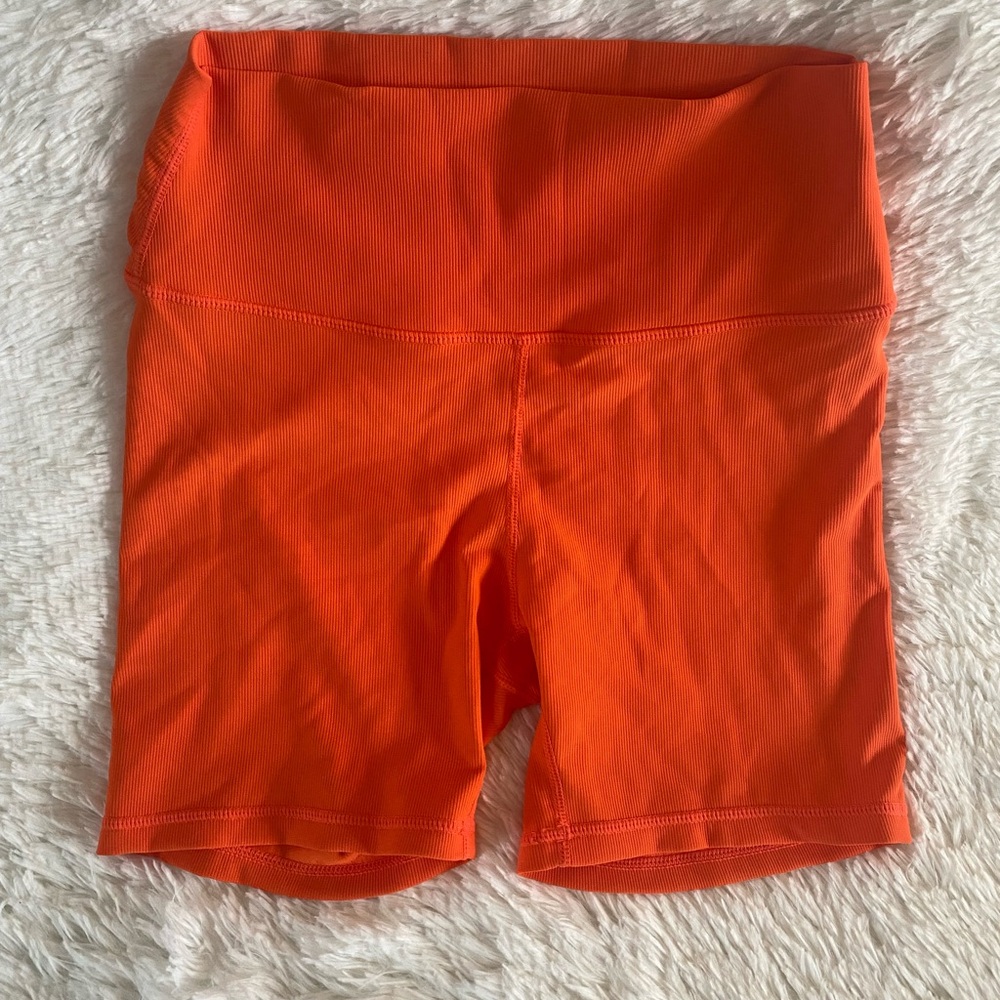 Women's High-Waist Bike Shorts - Orange